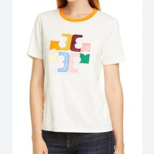 Tory Burch Colour Block Logo T-Shirt